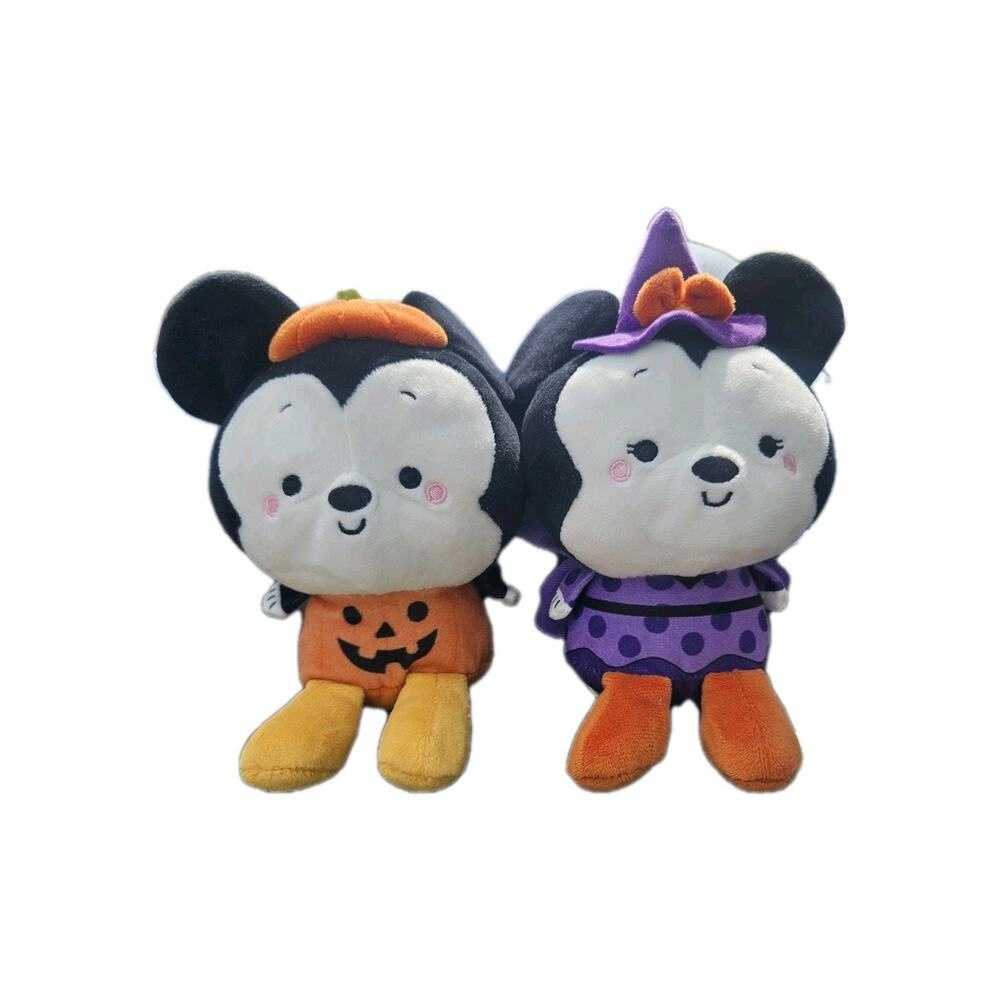 Hallmark Better Together Mickey & Minnie Halloween Magnetic Plush Disney 8" EUC